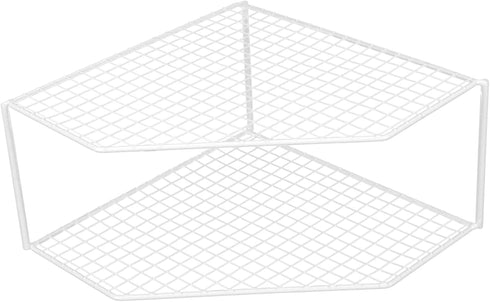 ARTIBETTER 2-Tier Iron Countertop Organizer, White Spice Rack, 20 in L x 8 in W x 5 in H, Lightweight and Portable