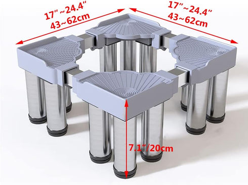 Washer and Dryer Stands, 12 Feet Adjustable Appliance Base for Washing Machine Dryers Refrigerator, Height 20cm