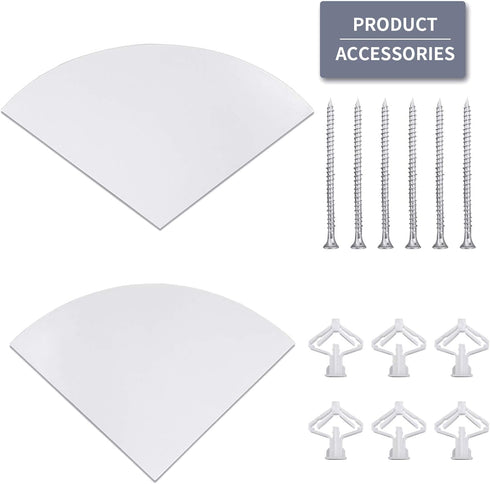 SISI 11 Inch Set 2 of Corner Wall Mounted Floating Shelf White,for Kitchen Room ,Living Room,Bathroom and Any Wall