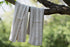 BLESS LINEN 100% 16 30 Inches, Set 2, Jacquard Striped Pure Linen Hand Kitchen Towel, x of Grey/White