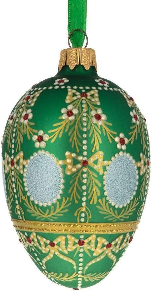 1908 Alexander Palace Royal Egg Glass Ornament, 4 Inches