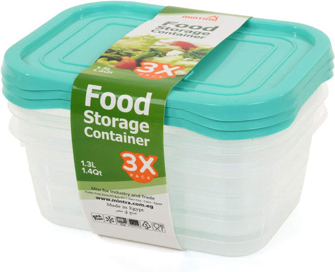 Mintra Home Storage Containers (Teal), 1.3L Capacity
