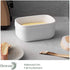 DOWAN Extra Large Ceramic Butter Dish - Airtight Butter Keeper with Wooden Lid for Countertop or Fridge, White