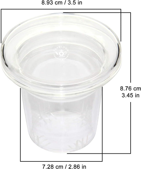 Teabloom Universal Glass Tea Infuser with Dual-Purpose Lid/Coaster - Hygienic Non-Toxic Glass Filter for Loose Tea