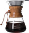 Pour Over Coffee Maker with Reusable Stainless Steel Drip Filter, Borosilicate Glass Carafe for 1-6 Cup