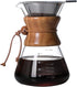Pour Over Coffee Maker with Reusable Stainless Steel Drip Filter, Borosilicate Glass Carafe for 1-6 Cup