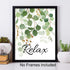 HLNIUC Green Leaf Art Print, Botanical Bathroom Quotes Wall Art Set of 4 (8X10inch, Unframed)