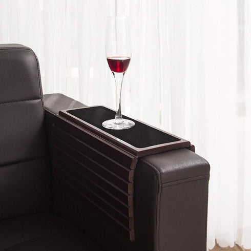 GEHE Couch Arm Tray Table, Flexible/Foldable Sofa Armrest Tray, Couch Armrest Table Cup Holder Great for Drinks Snacks