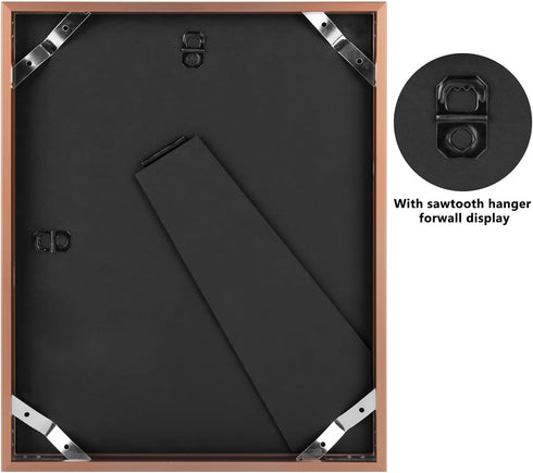 Frametory 8x10 Metal Picture Frame with Mat for 5x7 Picture, Aluminum Photo Frame Collection in Rose Gold