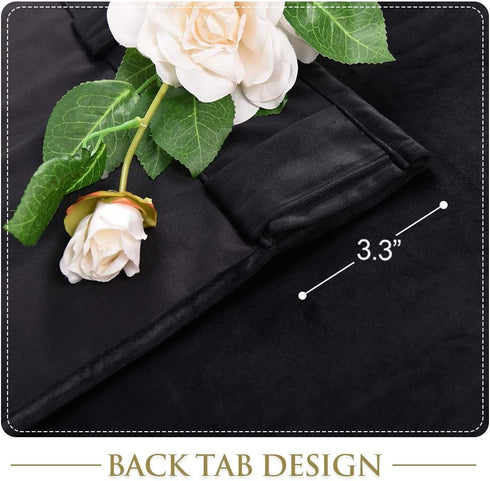 120 inches W62 L120, 1 StangH Soft Black Velvet Curtains Blackout backdrops for Theater, Long French Door Curtains