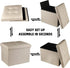 17x13x13inches ALASDO Ottoman Storage Ottoman Footrest Stool Foldable Foot Rest Footstool Bench for Living Room Beige