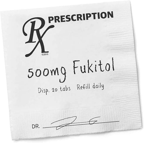 Twisted Wares Funny Cocktail Napkins - FUKITOL RX, Perfect for Celebrations (20 Pack)