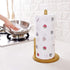 Wooden Paper Towel Holder, Free-Standing Kitchen Roll Holder with Wooden Base, Countertop Paper Towel Stand & Organizer