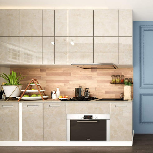 LaCheery Beige Marble Contact Paper for Countertops, Waterproof Marble Look Peel and Stick Wallpaper for Kitchen