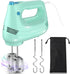 Electric Hand Mixer with Stainless Steel Whisk, Dough Hook, Storage Bag, Handheld Mixer for Baking, Turbo Boost, Green