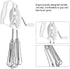 Egg Whisk, Manual Stainless Steel Hand Mixer with Double Wheel Design and Rotation Handle, White