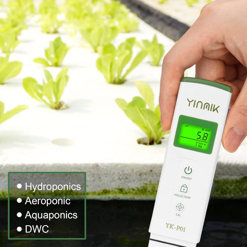 YK-P01 pH Tester Digital pH Meter for Water Hydroponics, Accurate with ATC for Various Uses