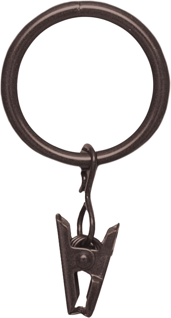 Kenney Brown Clip Curtain Ring, 5/8 In. To 3/4 In. (14-Pack)