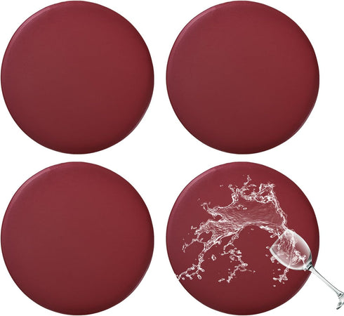 FUANGUI Bar Stool Covers Round Set of 4, Waterproof PU Bar Stool