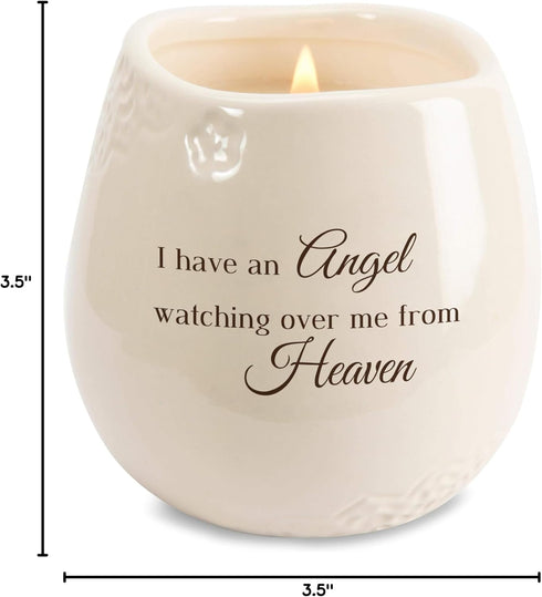 Pavilion Light Your Way Memorial Ceramic Vessel, 100% Soy Wax Candle, 8 oz, White