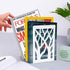 2 Book Ends, Bookends, Bookends for Shelves, Bookend, Book Ends for Heavy Books, White Metal Book Shelf Holder Home