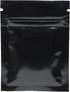 QQ Studio Double-Sided Metallic Foil Locking Bag, 7.5x10cm (3x4), Durable Flat Style, Black