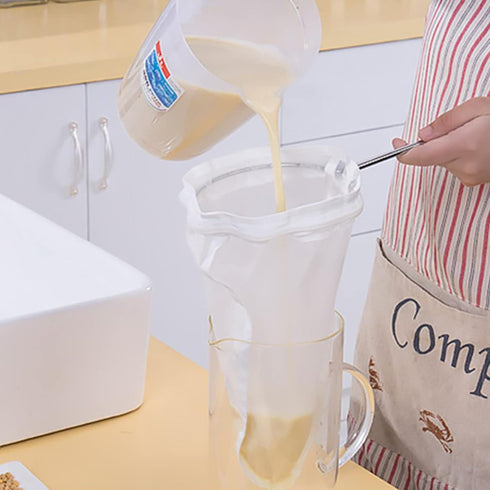 FATCAT Nut Milk Bag Strainer with Stand, Strainers Fine Mesh Bags, Jelly strainer, Reusable Cheese Cloth Bag