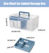 Clear Plastic Arts & Craft Supplies Organizer Box, Large with Removable Tray & Handle, Office Storage (Clear & Ocean