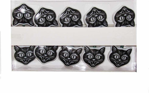 Kurt Adler HW1724 10-Light Orange Flicker LED Black Cat Light Set