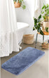 Suchtale Non Slip Bath Rug for Bathroom (20 x 32, Blue) Soft Microfiber Shaggy Mat, Machine Washable