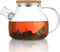 CnGlass Glass Teapot, Stovetop Safe, 30.4oz Clear Teapot with Removable Filter Spout for Loose Leaf Tea