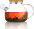 CnGlass Glass Teapot, Stovetop Safe, 30.4oz Clear Teapot with Removable Filter Spout for Loose Leaf Tea