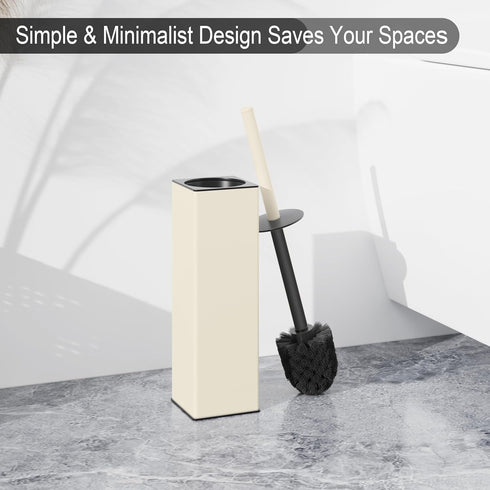 Set BVL Toilet Brush and Holder White Freestanding for Bathroom