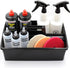 3-Compartment Plastic Cleaning Caddy Basket, Stackable Large Commercial Quality Organizer Bucket with Handle, Black
