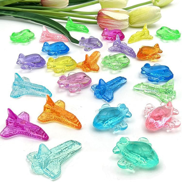 HappyFiller 75 Pcs Acrylic Mini Planes Small Plastic Airplane Bulk 9 Colors