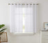 HLC.ME 2 Piece Semi Sheer Voile Short Window Curtain Drapes, Grommet Panels for Small Windows (54" W x 54" L, White)
