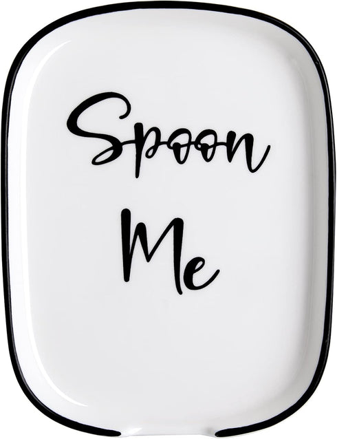 Ceramic Spoon Rest for Stove Top - Large Spoon Holder for Kitchen Counter, White Coffee Spoon Rest, Heat-Resistant