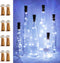 15 LED Wine Bottle Lights with Cork Switch, 8 Pack Battery Operated Mini Fairy Copper Wire String Lights (Cool White)