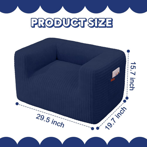 COMAX Bean Bag Chair for Kids, Stuffed Toddler Couch for Boys and Girls, Corduroy Lazy Sofa Filler with Shredded Sponge