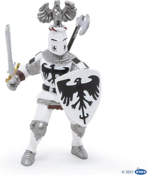Papo Hand-Painted Figurine - Medieval Fantasy White Crested Knight - Collectible for Children 3+