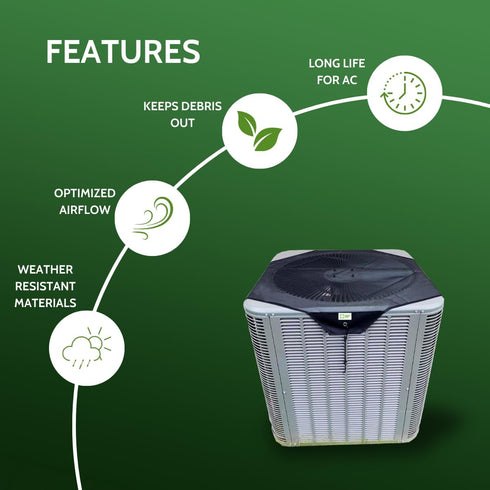Universal Air Conditioner Cover 36x36, Outside Unit Shade, Heat Pump Mesh Protector, Round Compressor Defender