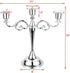 OwnMy 3 Arms Metal Candelabra, Silver Elegant Candle Holder for Wedding Dining Table Christmas Party Home Decoration