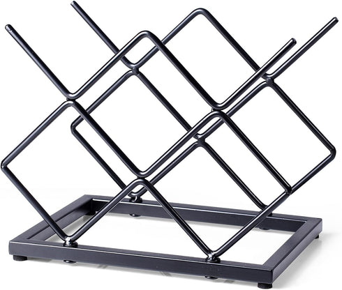 Countertop Wine Rack - 5 Bottle Freestanding Modern Gold Metal Small Wine Holder for Cabinet, Pantry