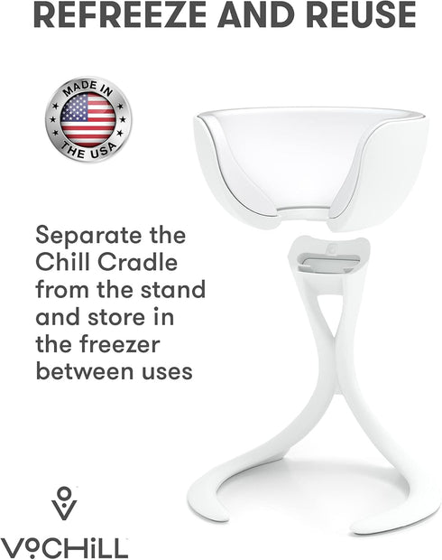 VoChill Stemmed Wine Glass Chiller | Made in USA | Quartz Single - Keeps Wine Perfectly Chilled in Your Glass
