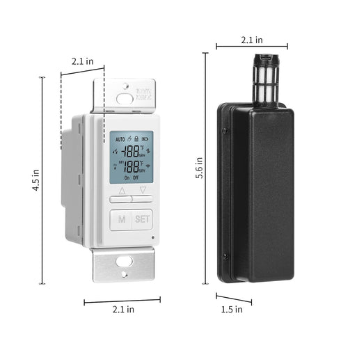 New 2024! Humidity Sensor Switch, Ortis in-Wall Bathroom Fan Control Switch with Separate Sensor, 328 ft Range