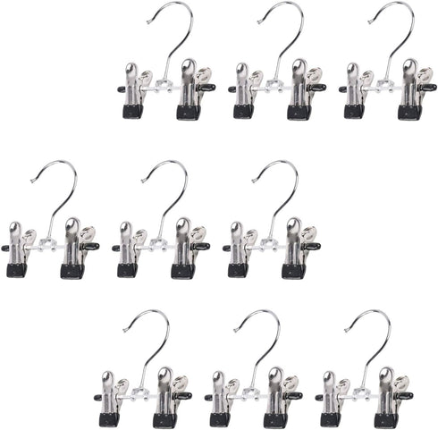 Double Adjustable Clips Boots Hangers, Space Saving Boots Socks Bags Hanging Clips Boot Organizer, Set of 9