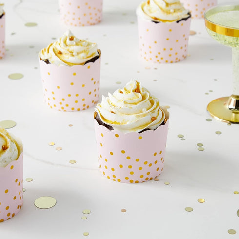 Sparkle and Bash 50 Pack Pink and Gold Cupcake Wrappers, Paper Baking Cups, Muffin Liners for Baby Shower, Birthday Party (2.2 In) by Sparkle and Bash