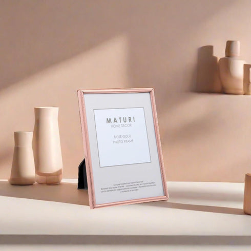 Maturi Rose Gold Colored Thin Edge Photo Frame, 6 x 8-Inch (15 x 20cm)