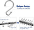 Metal Shower Curtain Hooks - Set of 12 Rust Resistant S Shaped Rings for Shower Curtains, Kitchen Utensils, Chrome