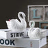 White Ceramic Swan Flowerpot, Medium Temperature Porcelain, Succulent Flowerpot, Pack of 2, Candle Holder